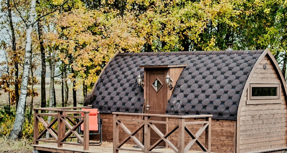 střecha iglu sauny